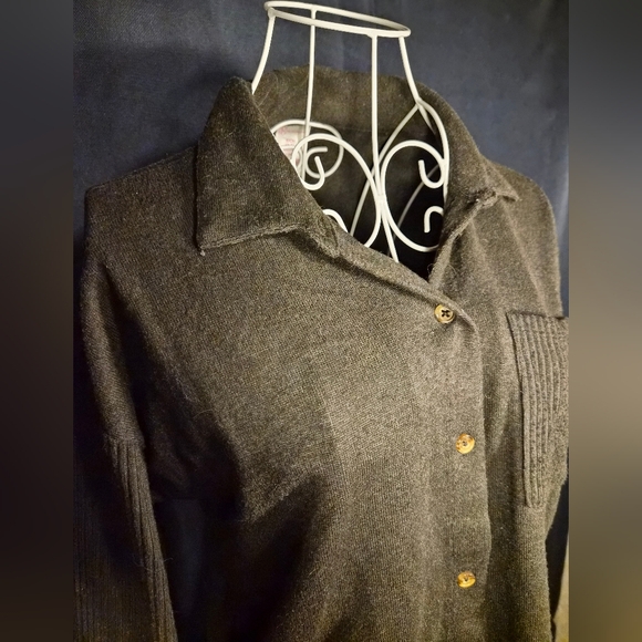 No Boundaries Tops - No Boundaries Charcoal Button-Up Sweater